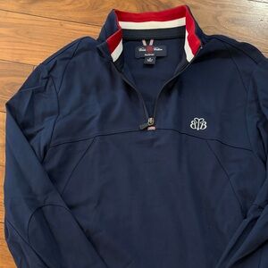 Brooks Brothers Navy Half-Zip Jacket with Red and White Accents